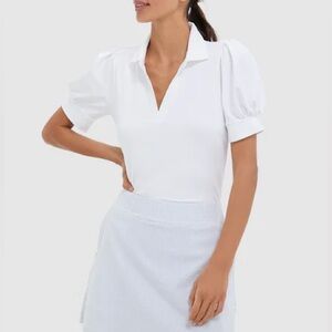 Tuckernuck | TNUCK SPORT White Puff Sleeve Performance Jersey Caroline Polo L